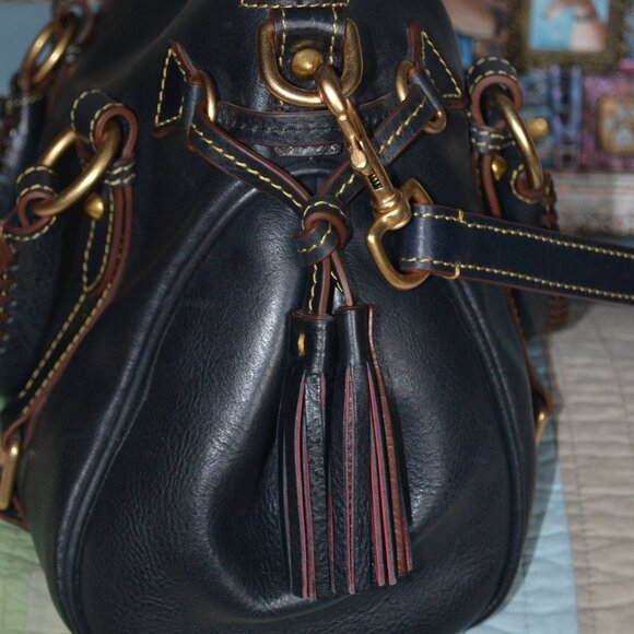 Dooney & Bourke Navy Florentine Small Satchel Purse Bag Fab Condition - Picture 5 of 10